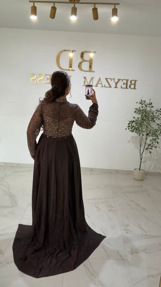 Damla dress brown