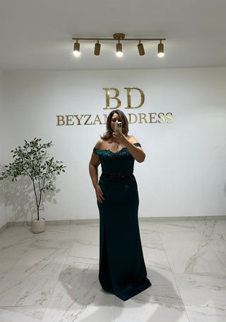 Defne dress petrol PLUS SIZES