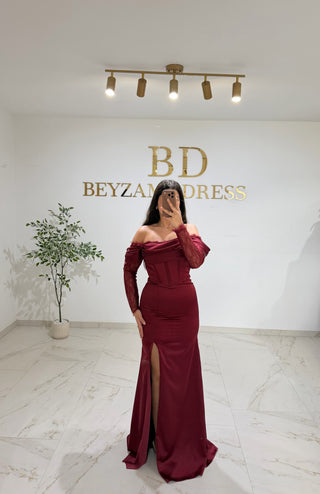 Selen dress bordo