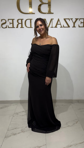 Sadem dress darkbrown PLUS SIZES