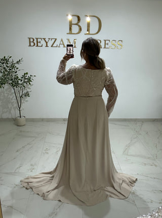 Seda dress beige Plus Sizes
