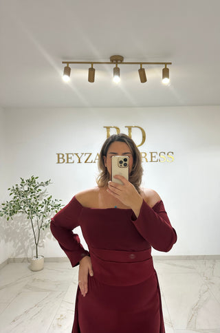 Asil dress bordo PLUS SIZES