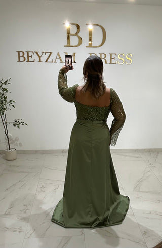 Princess dress Khaki PLUS SIZES