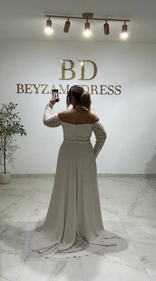 Elmina dress beige PLUS SIZES