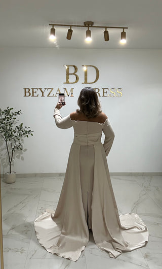 Asil dress beige PLUS SIZES