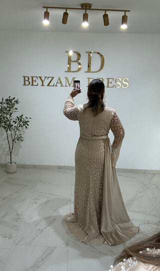 Hande dress beige PLUS SIZES