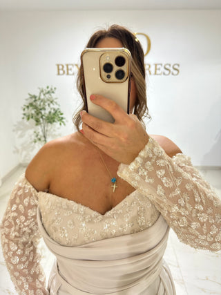 Elmina dress beige PLUS SIZES