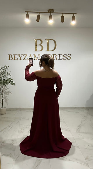 Elmina Dress Bordo PLUS SIZES