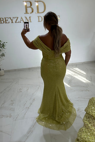 Duru dress pistachio Plus Sizes