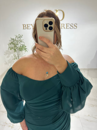 Sadem dress petrol PLUS SIZES