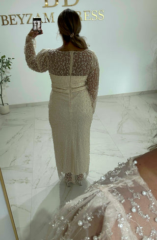 Zeyna dress beige Plus Sizes