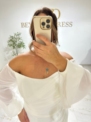 Sadem dress white PLUS SIZES