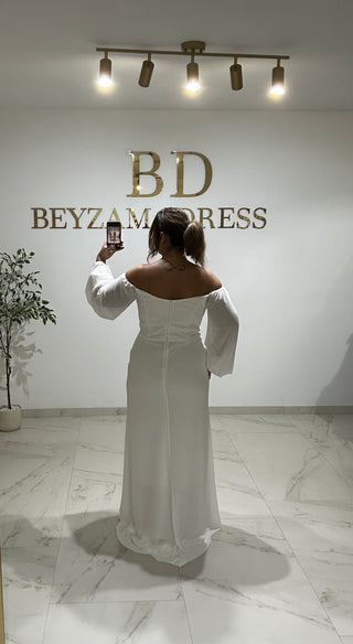 Sadem dress white PLUS SIZES