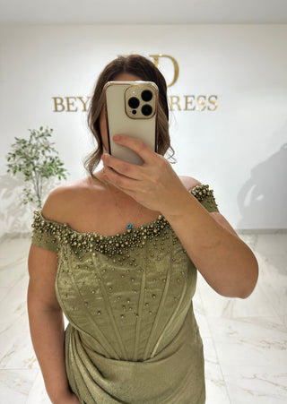 Peri dress khaki PLUS SIZES