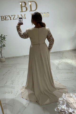 Menisa dress beige Plus Sizes