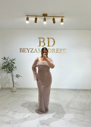 Eflin dress taupe PLUS SIZES