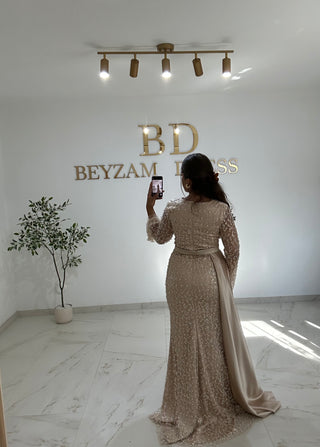 Hande dress beige