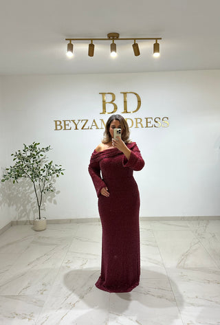 Neval dress bordo PLUS SIZES