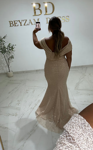 Duru dress beige Plus Sizes