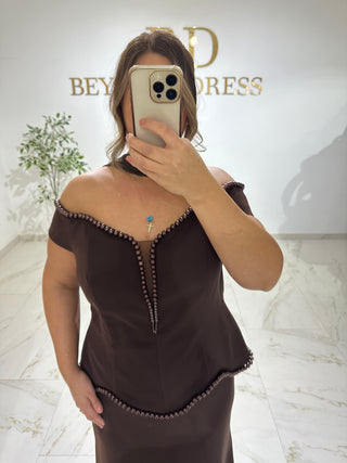 Melike dress Brown PLUS SIZES