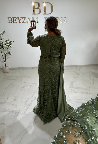 Hande dress Khaki Plus Sizes